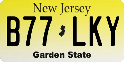 NJ license plate B77LKY