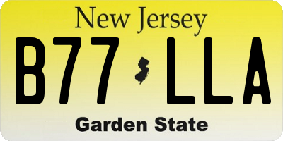 NJ license plate B77LLA