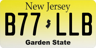 NJ license plate B77LLB