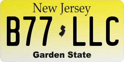 NJ license plate B77LLC