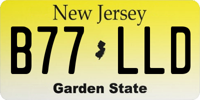 NJ license plate B77LLD