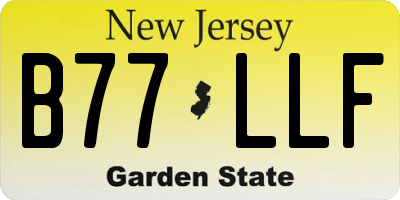 NJ license plate B77LLF