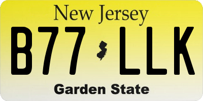 NJ license plate B77LLK
