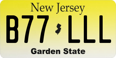 NJ license plate B77LLL