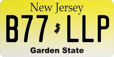 NJ license plate B77LLP
