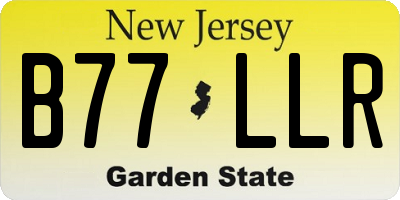 NJ license plate B77LLR