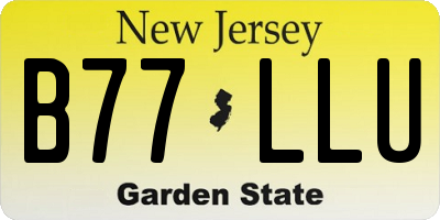 NJ license plate B77LLU