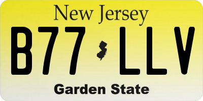NJ license plate B77LLV