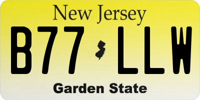 NJ license plate B77LLW