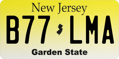 NJ license plate B77LMA