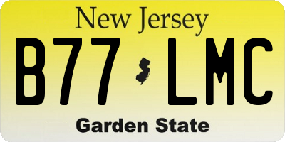 NJ license plate B77LMC