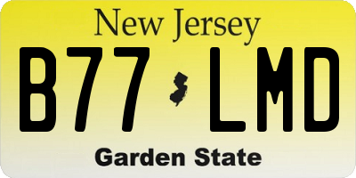 NJ license plate B77LMD