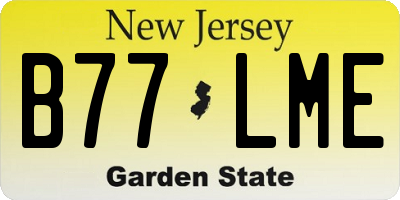 NJ license plate B77LME