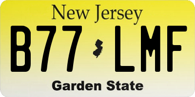 NJ license plate B77LMF