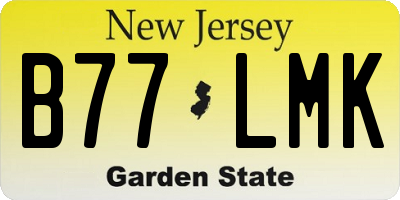 NJ license plate B77LMK