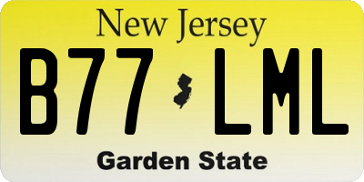 NJ license plate B77LML