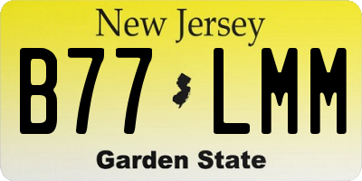 NJ license plate B77LMM