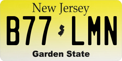 NJ license plate B77LMN