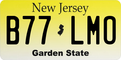 NJ license plate B77LMO