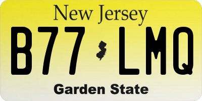 NJ license plate B77LMQ