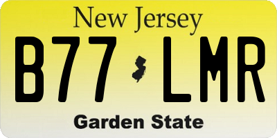 NJ license plate B77LMR
