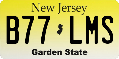 NJ license plate B77LMS