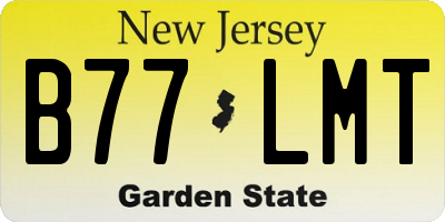 NJ license plate B77LMT