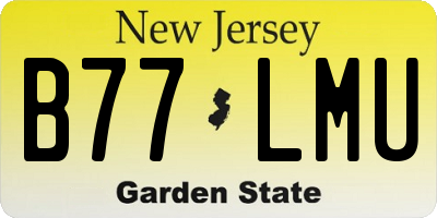 NJ license plate B77LMU