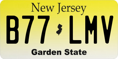 NJ license plate B77LMV