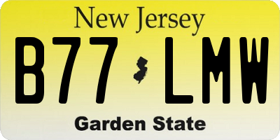 NJ license plate B77LMW