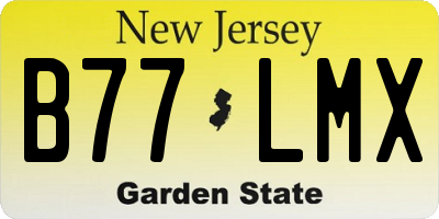 NJ license plate B77LMX