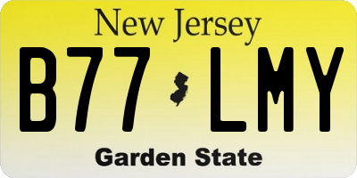 NJ license plate B77LMY