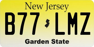 NJ license plate B77LMZ