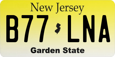 NJ license plate B77LNA