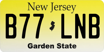 NJ license plate B77LNB