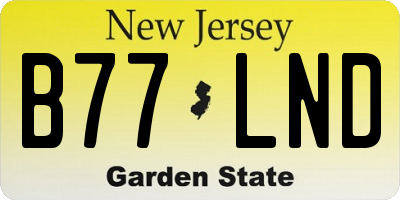 NJ license plate B77LND