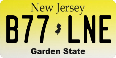NJ license plate B77LNE