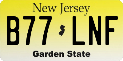 NJ license plate B77LNF