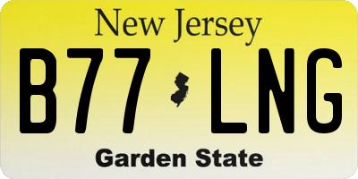 NJ license plate B77LNG