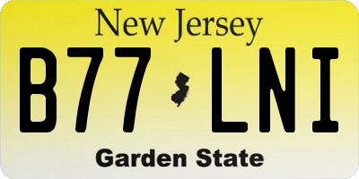 NJ license plate B77LNI