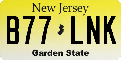 NJ license plate B77LNK