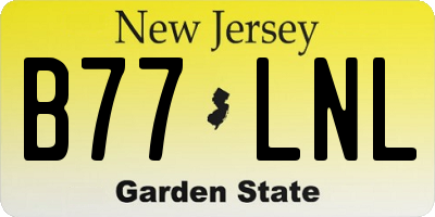 NJ license plate B77LNL
