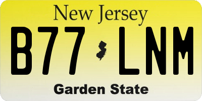 NJ license plate B77LNM
