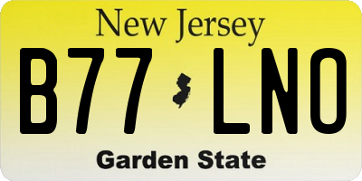 NJ license plate B77LNO