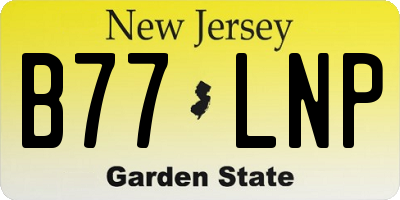 NJ license plate B77LNP