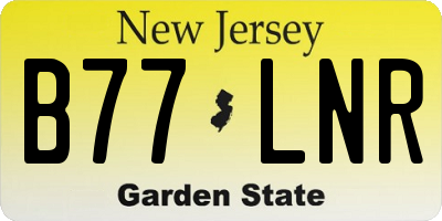 NJ license plate B77LNR