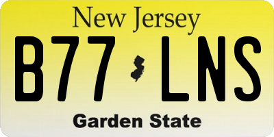 NJ license plate B77LNS