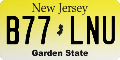 NJ license plate B77LNU