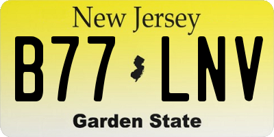 NJ license plate B77LNV