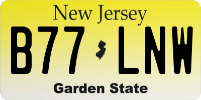 NJ license plate B77LNW